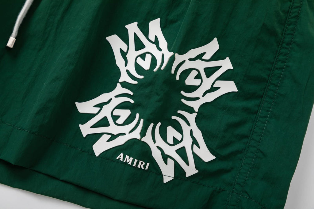AMIRI Straight-Leg Mid-Length Logo-Print Swim Shorts