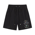 AMIRI Pool Cue Straight-Leg Mid-Length Logo-Print Swim Shorts