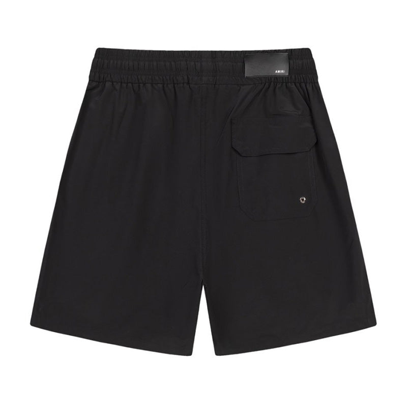 AMIRI Pool Cue Straight-Leg Mid-Length Logo-Print Swim Shorts