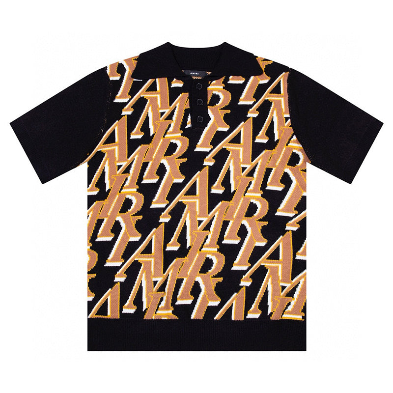 AMIRI Repeat intarsia-knit polo shirt