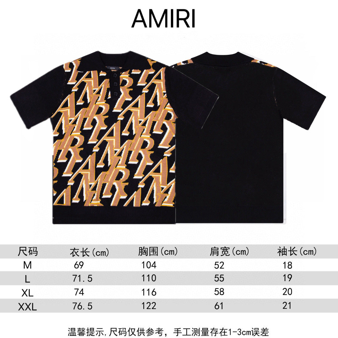 AMIRI Repeat intarsia-knit polo shirt