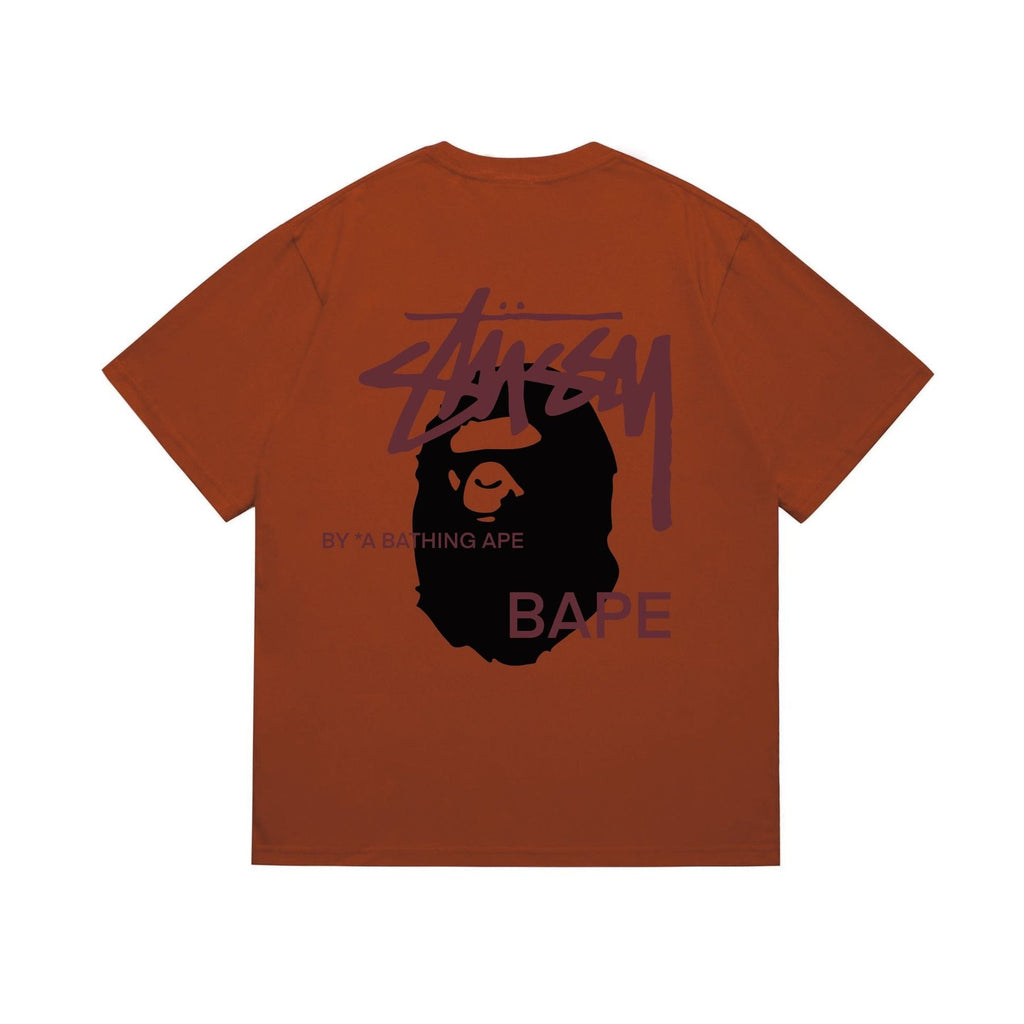BAPE Burgundy Ape Wordmark Graphic T-Shirt ¡ª back