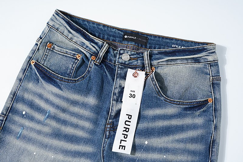 Purple Brand Paint Splatter Distressed Jeans ¡ª detail