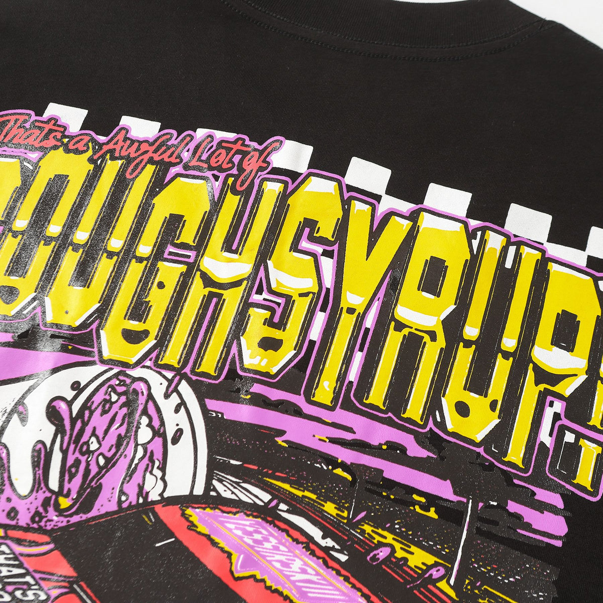 THAT'S A AWFUL LOT OF COUGH SYRUP Racing Graphic Short-Sleeve T-Shirt ¡ª detail