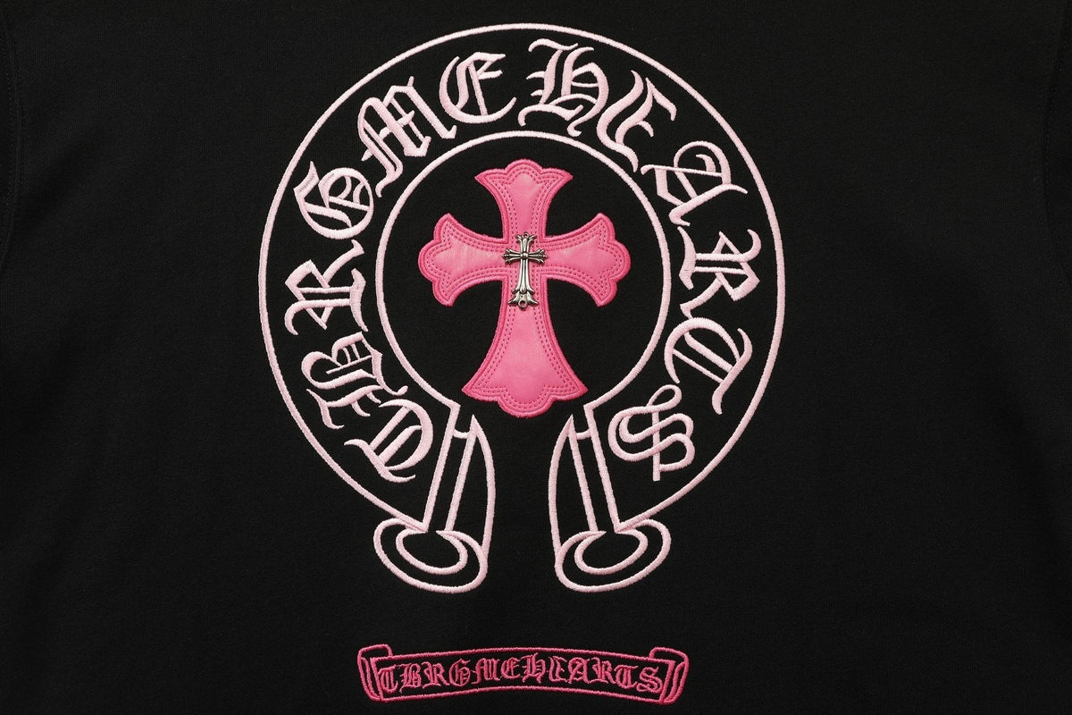 Chrome Hearts Contrast Leather Label Graphic Sweatshirt ¡ª detail